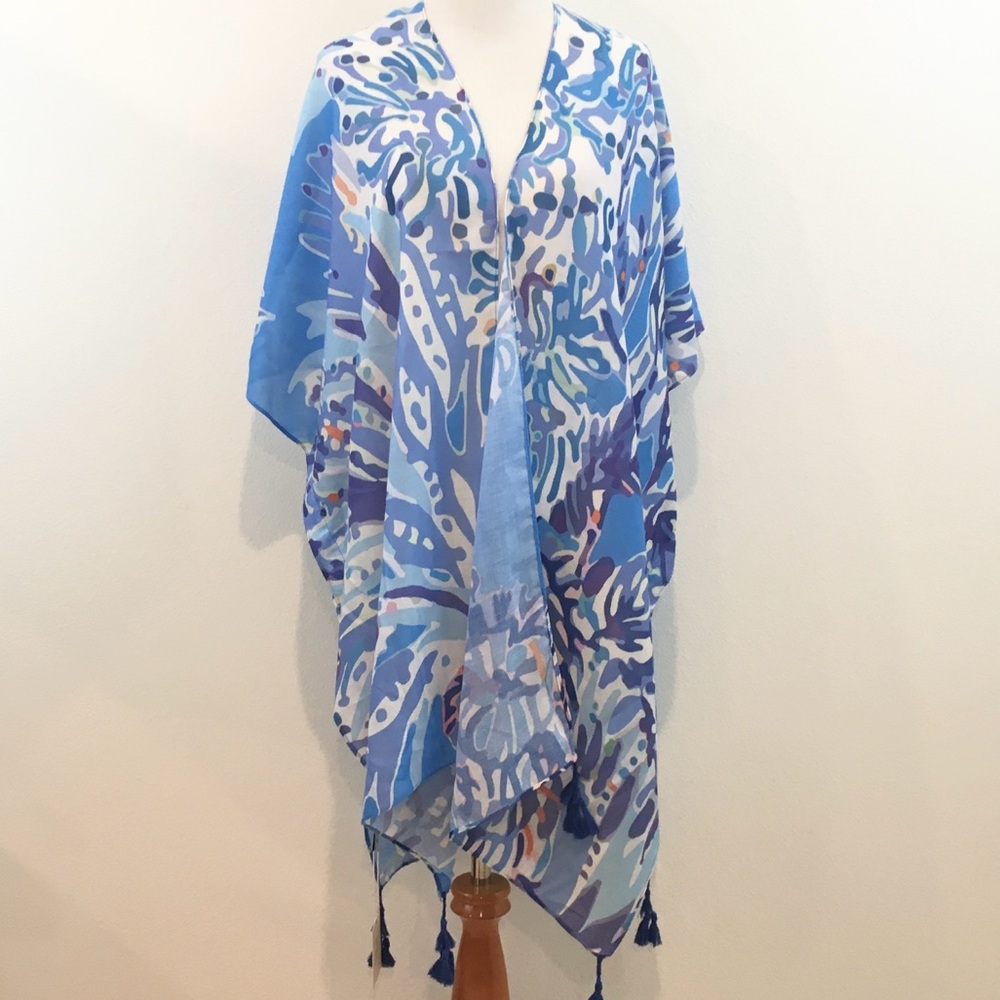 Riah | Blue & Purple Kimono with Tassels - Picture 3 of 9